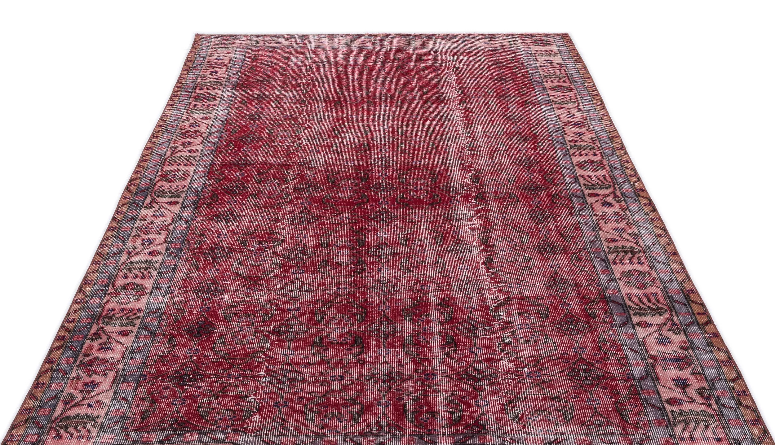 Retro Design Naturel Over Dyed Vintage Rug 5'6'' x 9'3'' ft 167 x 281 cm