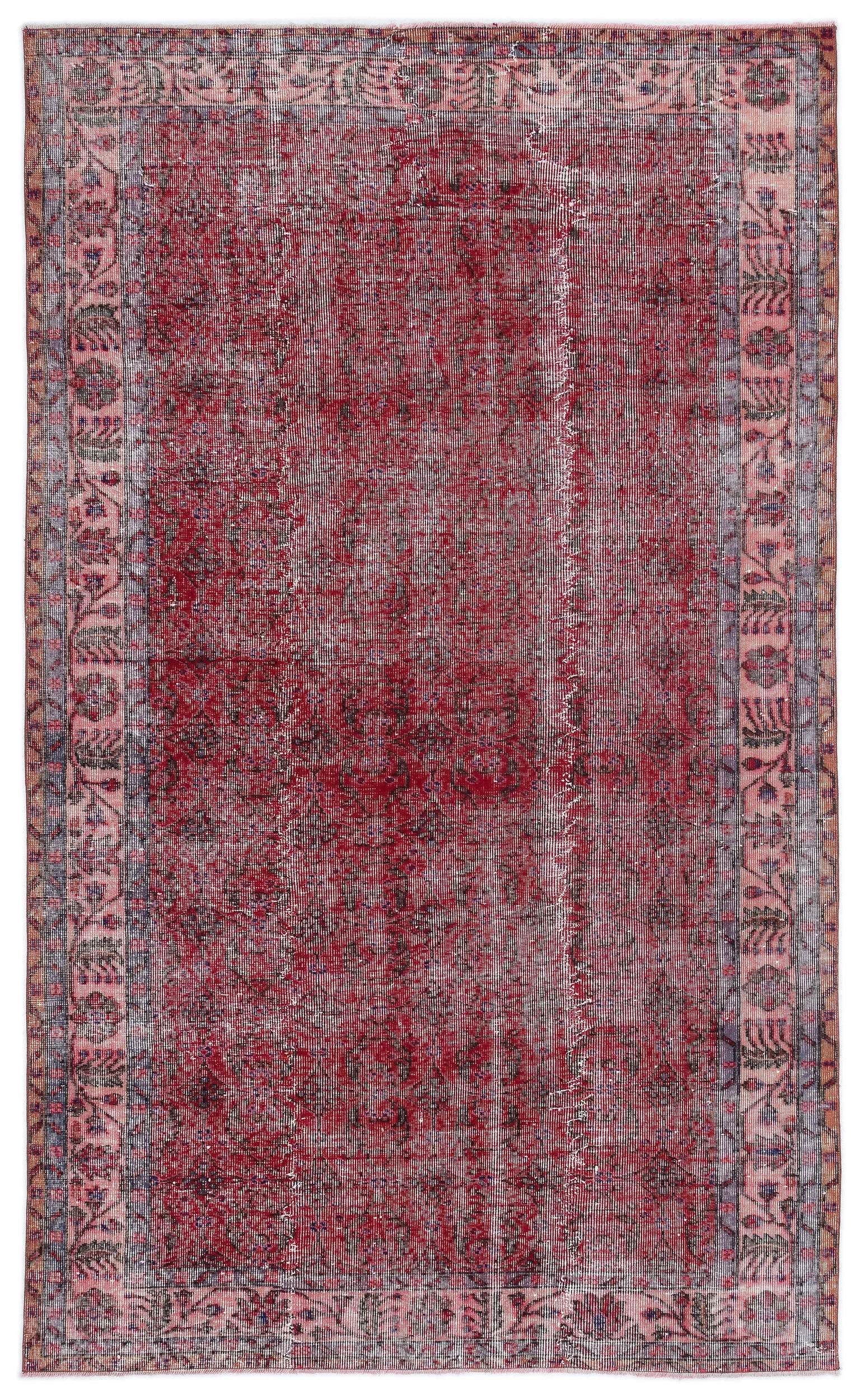 Retro Design Naturel Over Dyed Vintage Rug 5'6'' x 9'3'' ft 167 x 281 cm