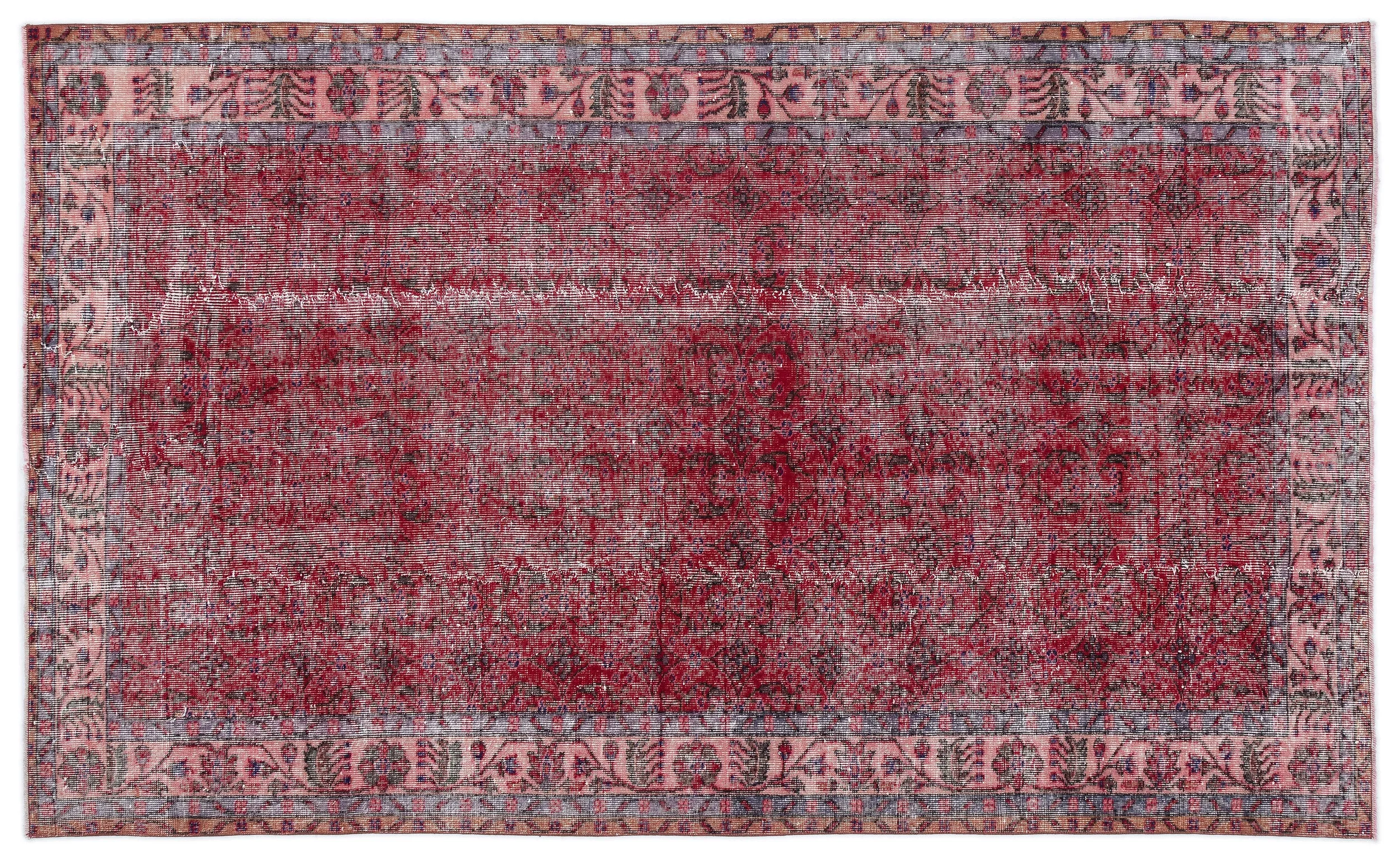 Retro Design Naturel Over Dyed Vintage Rug 5'6'' x 9'3'' ft 167 x 281 cm
