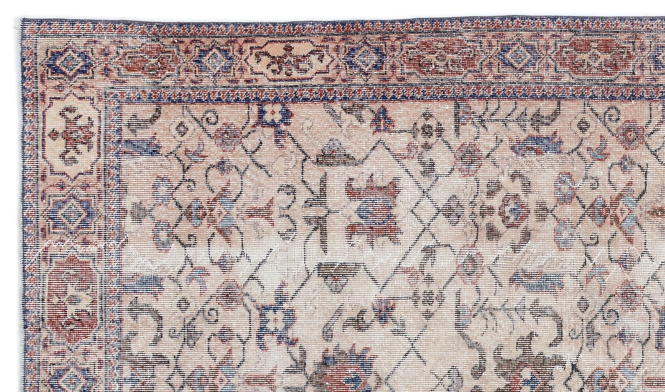 Retro Design Naturel Over Dyed Vintage Rug 5'7'' x 9'7'' ft 170 x 293 cm