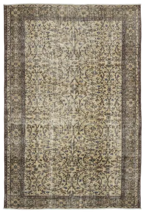 Retro Design Naturel Over Dyed Vintage Rug 5'9'' x 8'6'' ft 176 x 258 cm