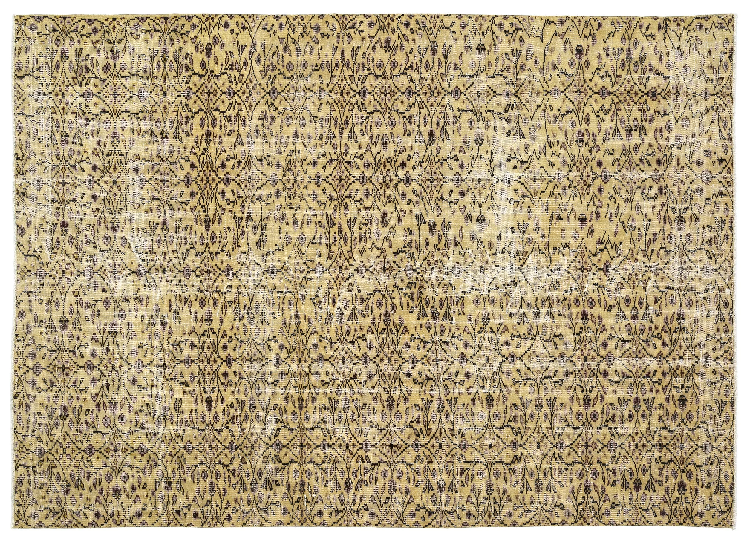 Retro Design Naturel Over Dyed Vintage Rug 6'1'' x 8'9'' ft 186 x 267 cm