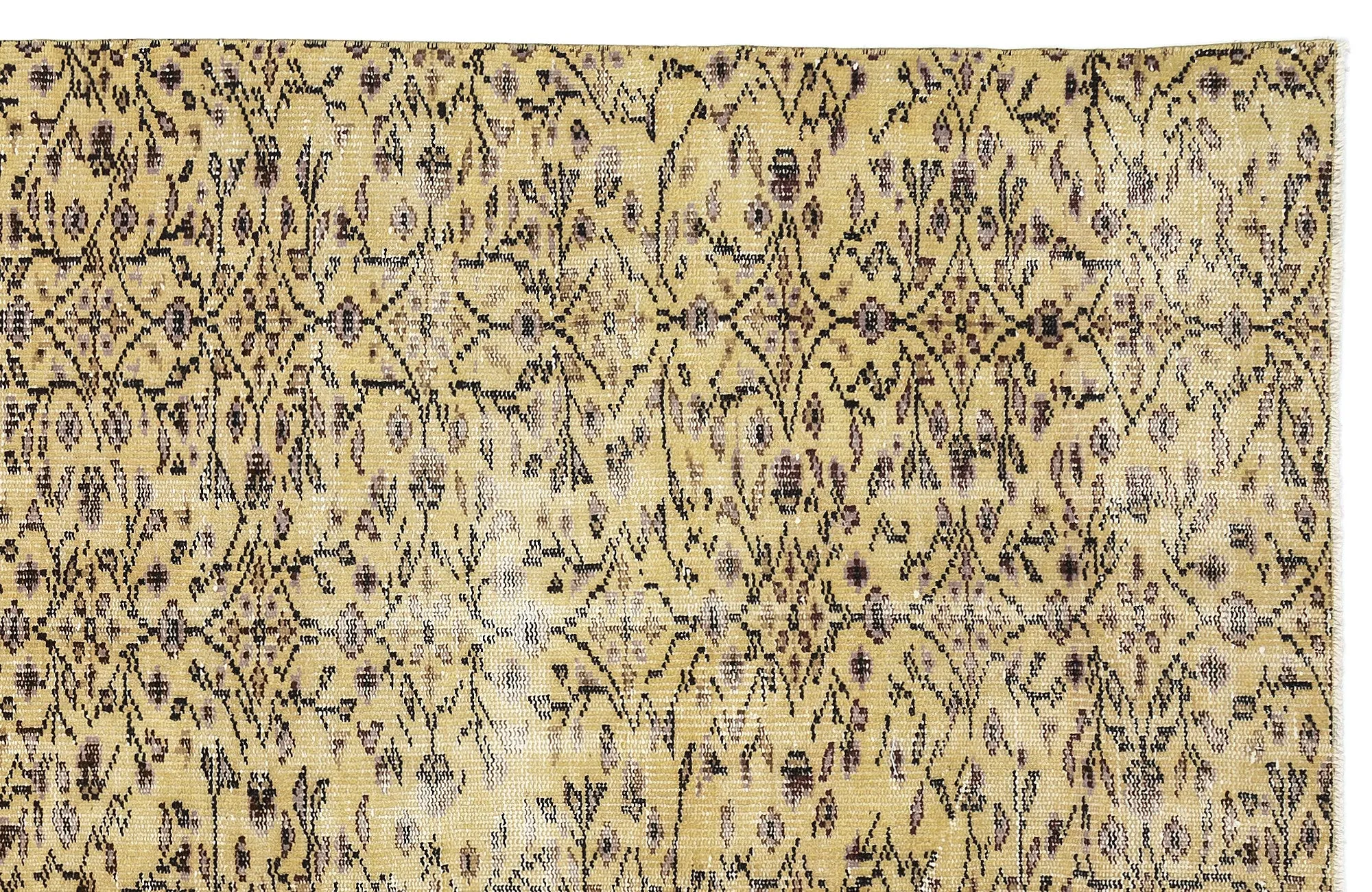Retro Design Naturel Over Dyed Vintage Rug 6'1'' x 8'9'' ft 186 x 267 cm