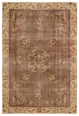 Retro Design Naturel Over Dyed Vintage Rug 6'4'' x 9'8'' ft 193 x 294 cm