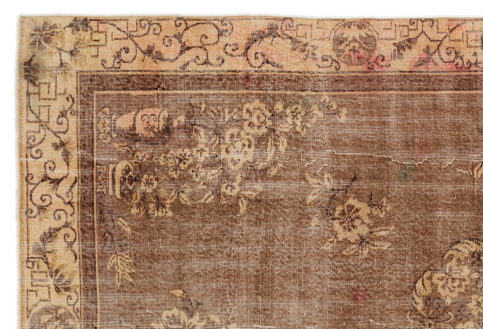 Retro Design Naturel Over Dyed Vintage Rug 6'4'' x 9'8'' ft 193 x 294 cm