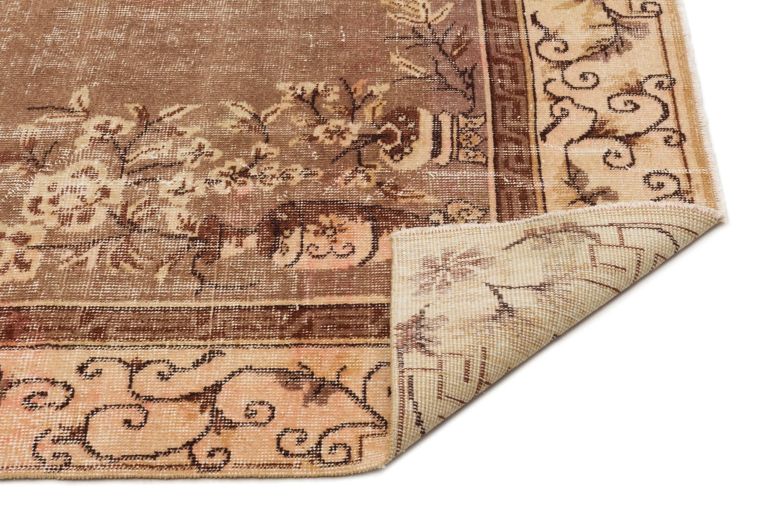 Retro Design Naturel Over Dyed Vintage Rug 6'4'' x 9'8'' ft 193 x 294 cm