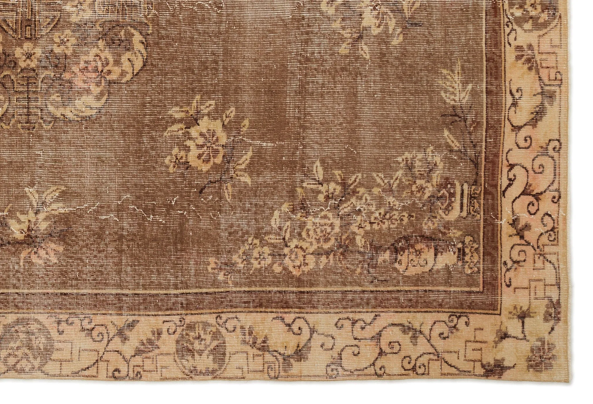 Retro Design Naturel Over Dyed Vintage Rug 6'4'' x 9'8'' ft 193 x 294 cm