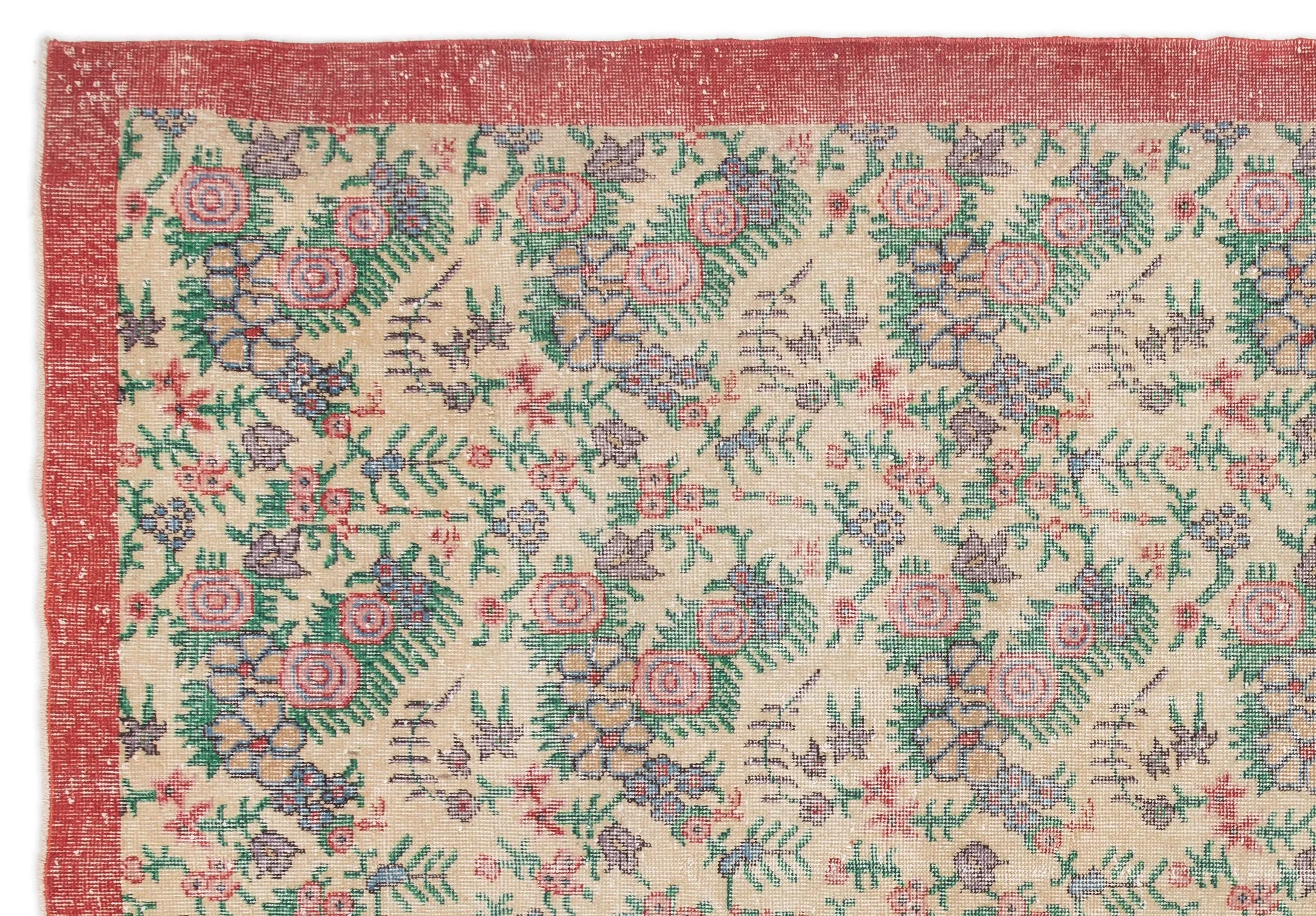 Retro Design Naturel Over Dyed Vintage Rug 7'1'' x 10'2'' ft 215 x 311 cm