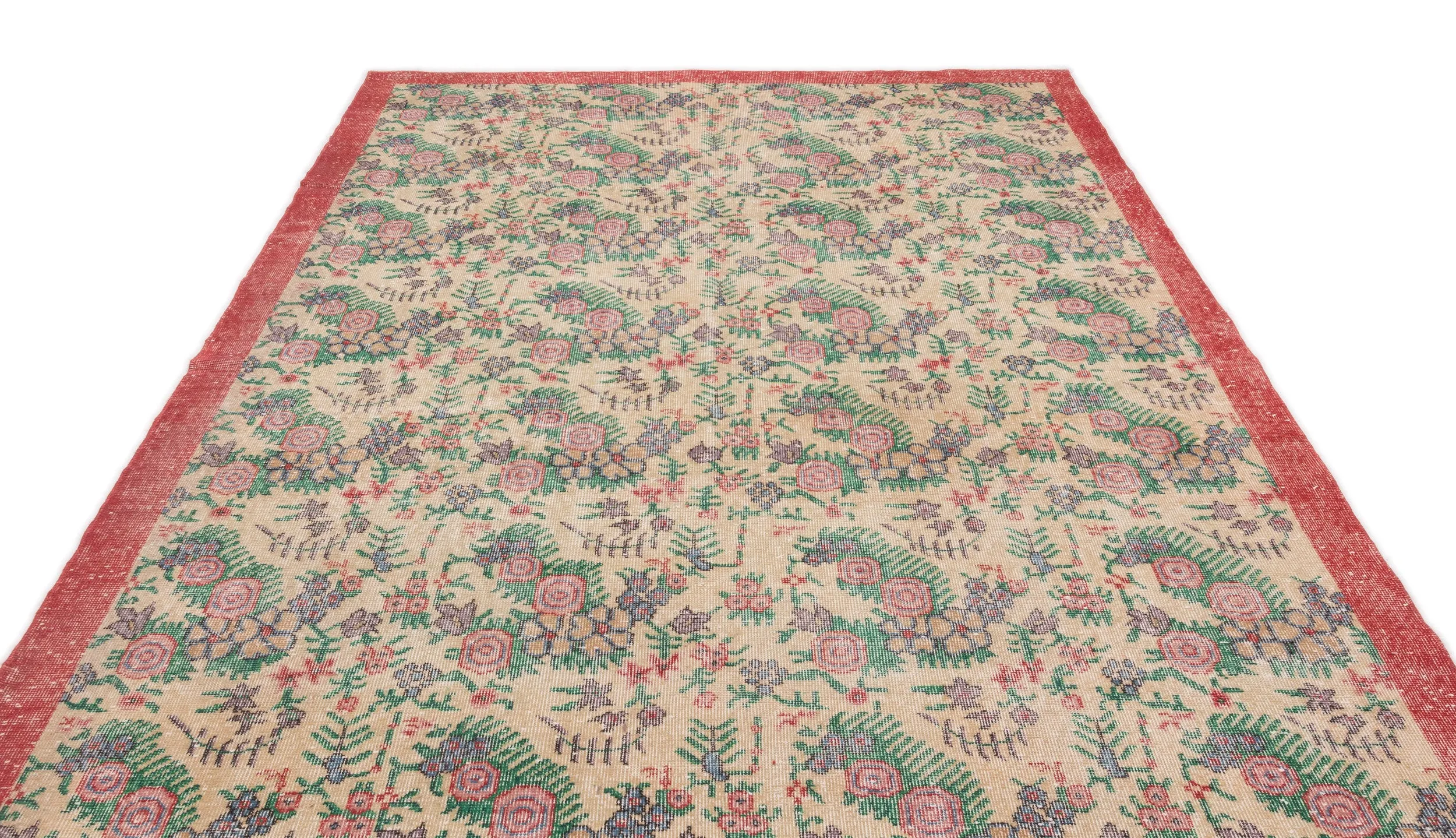 Retro Design Naturel Over Dyed Vintage Rug 7'1'' x 10'2'' ft 215 x 311 cm