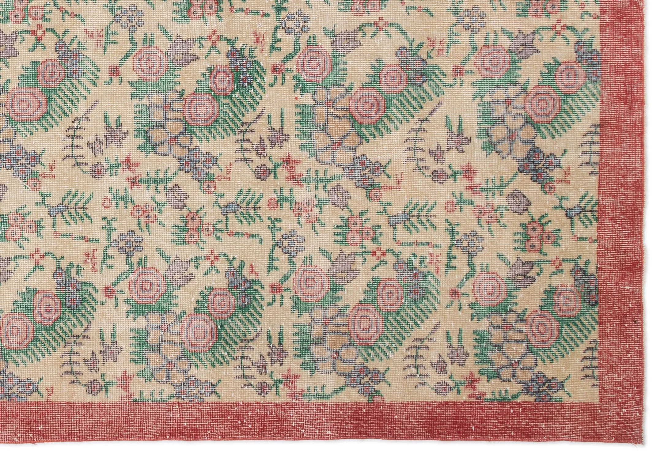 Retro Design Naturel Over Dyed Vintage Rug 7'1'' x 10'2'' ft 215 x 311 cm