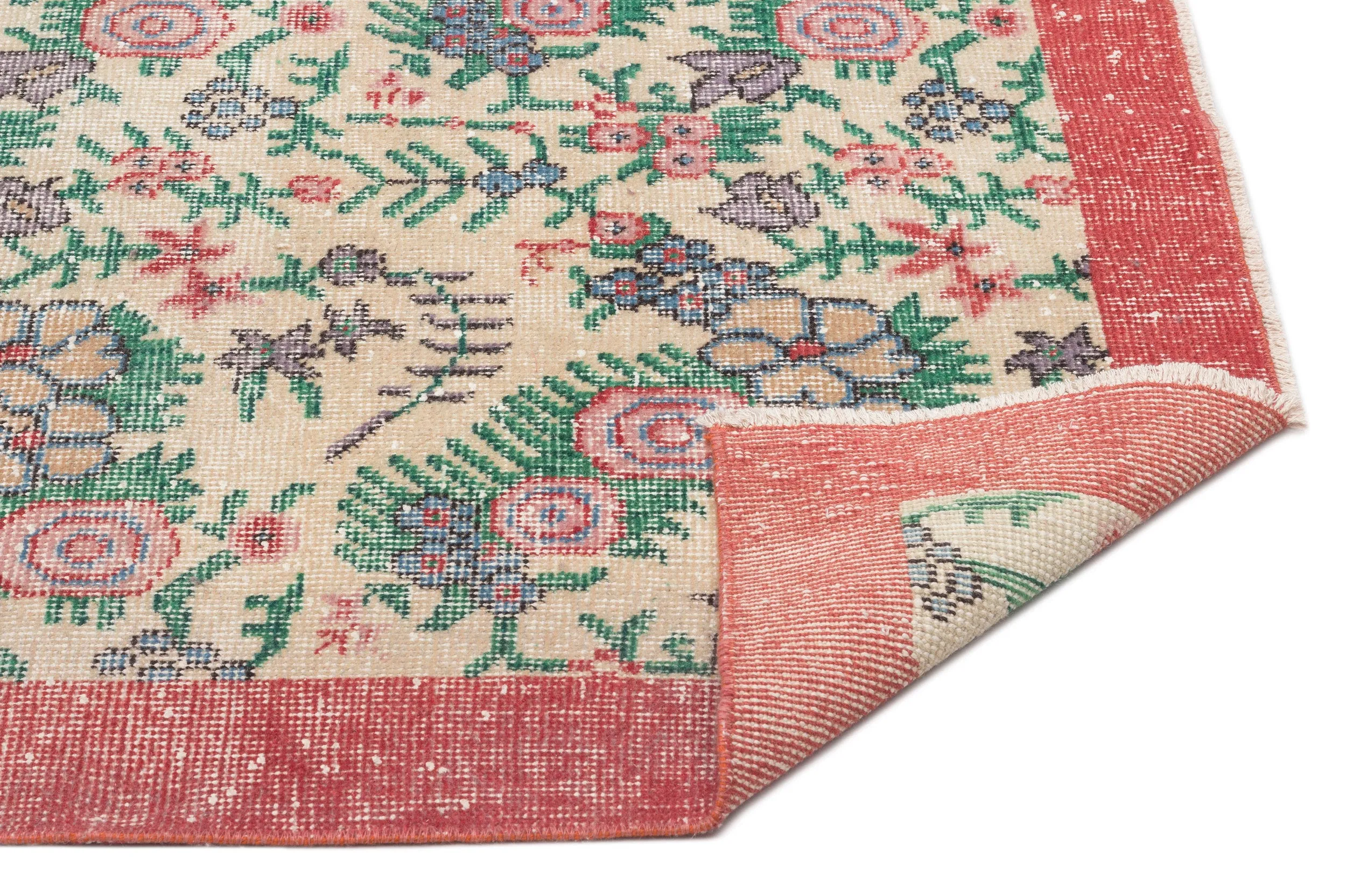 Retro Design Naturel Over Dyed Vintage Rug 7'1'' x 10'2'' ft 215 x 311 cm