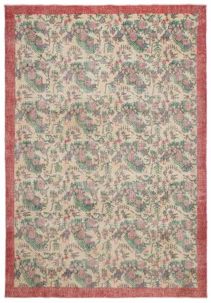 Retro Design Naturel Over Dyed Vintage Rug 7'1'' x 10'2'' ft 215 x 311 cm