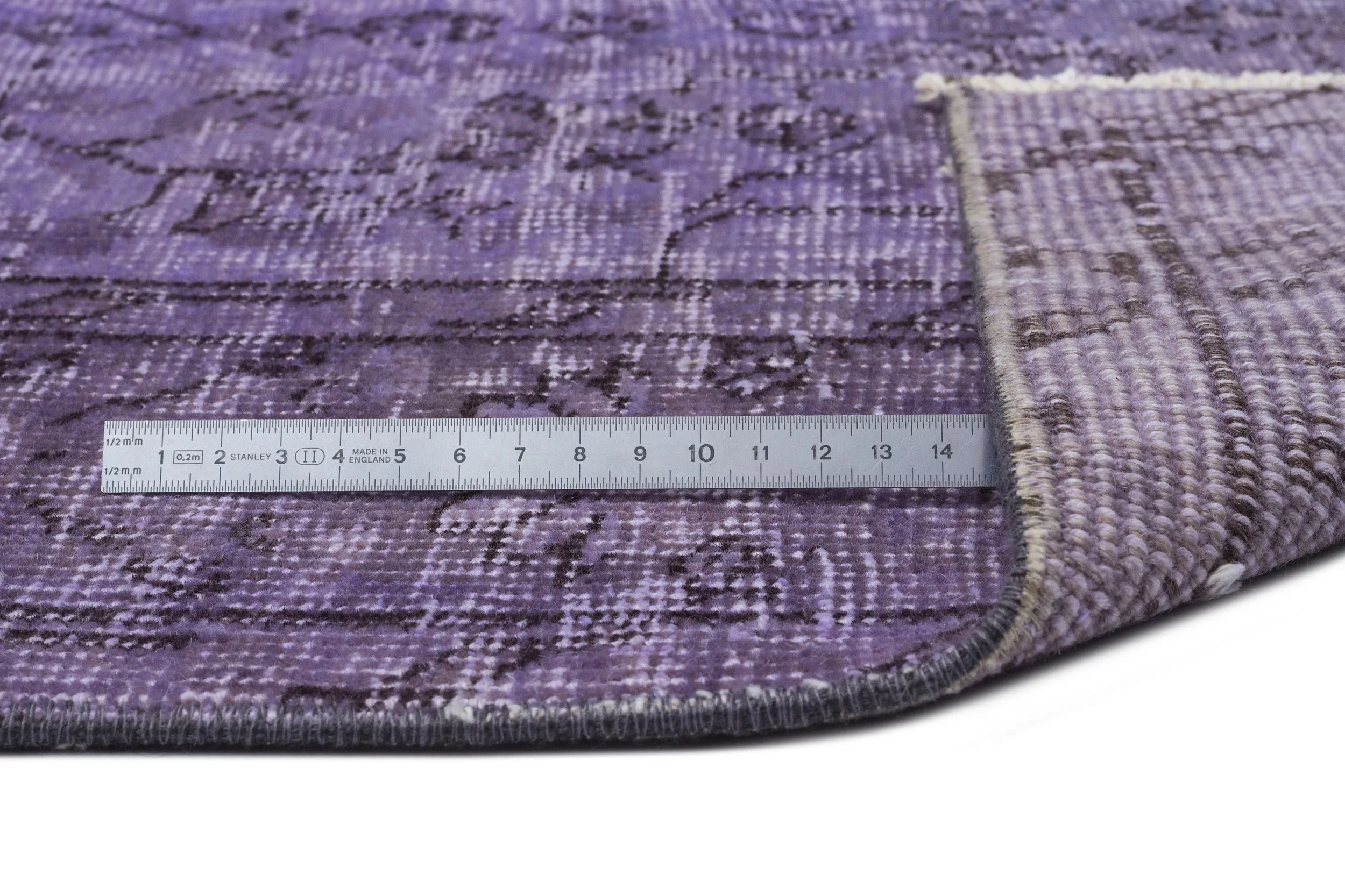Retro Design Purple Over Dyed Vintage Rug 5'1'' x 8'9'' ft 154 x 266 cm