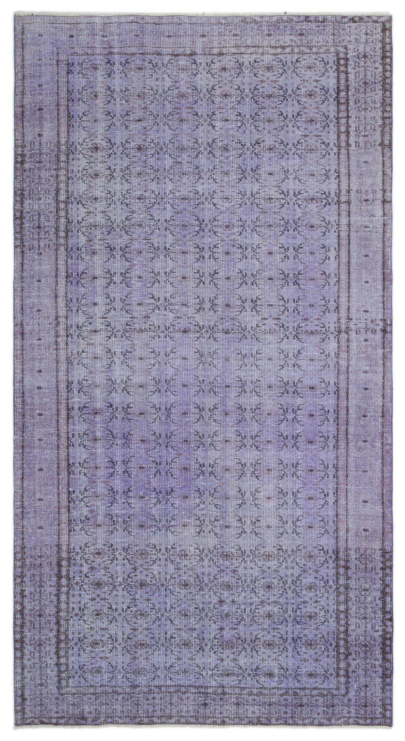 Retro Design Purple Over Dyed Vintage Rug 5'8'' x 9'7'' ft 173 x 292 cm