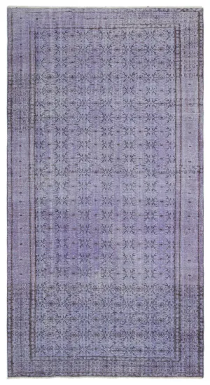 Retro Design Purple Over Dyed Vintage Rug 5'8'' x 9'7'' ft 173 x 292 cm