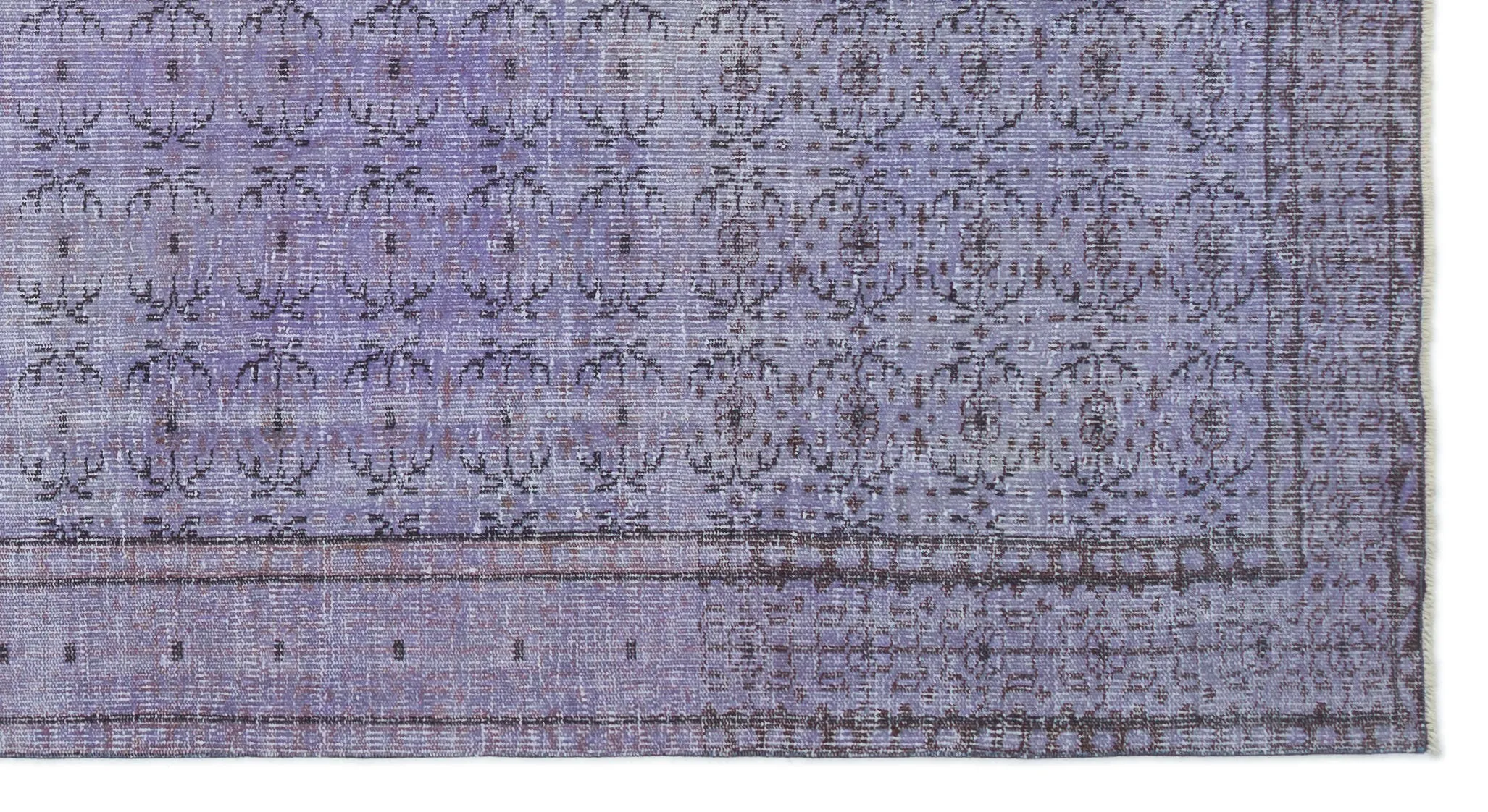 Retro Design Purple Over Dyed Vintage Rug 5'8'' x 9'7'' ft 173 x 292 cm