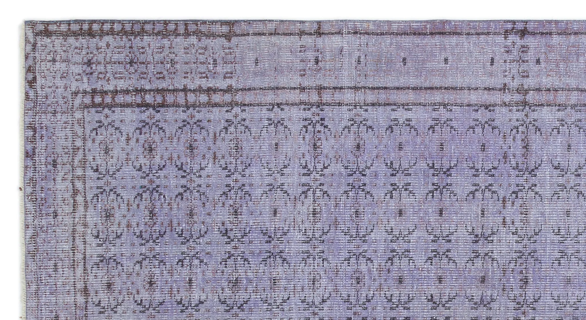 Retro Design Purple Over Dyed Vintage Rug 5'8'' x 9'7'' ft 173 x 292 cm