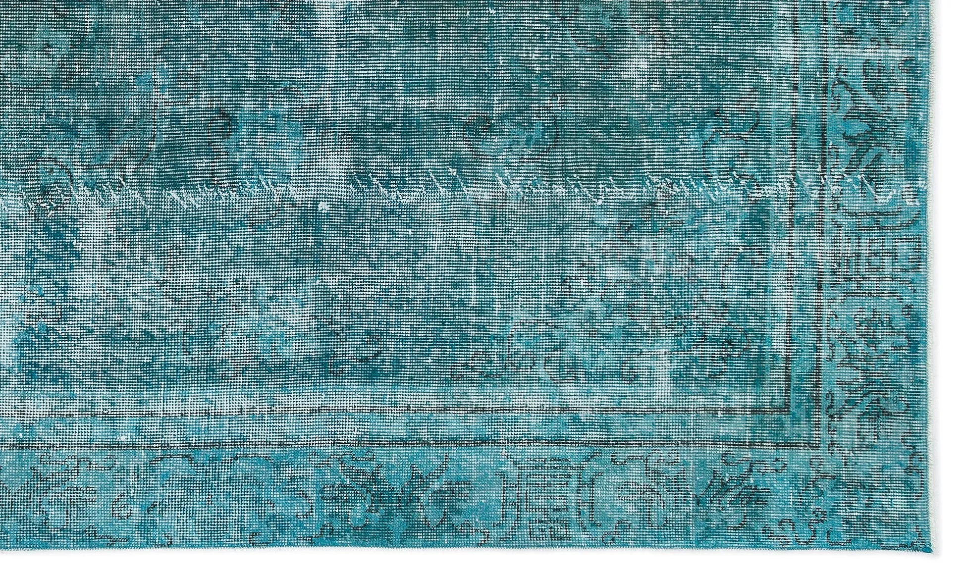 Retro Design Stone Blue Over Dyed Vintage Rug 5'4'' x 8'12'' ft 162 x 274 cm