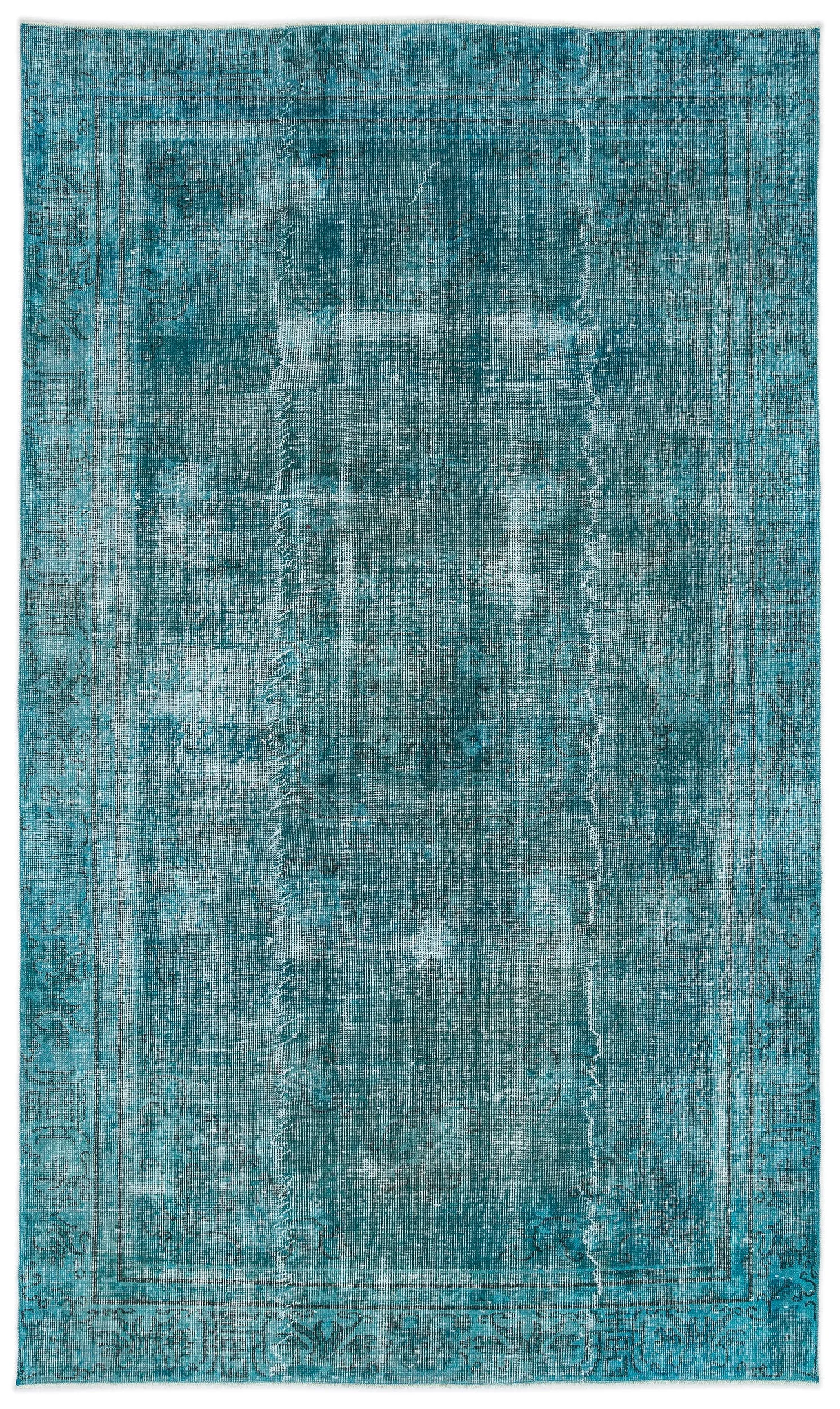 Retro Design Stone Blue Over Dyed Vintage Rug 5'4'' x 8'12'' ft 162 x 274 cm