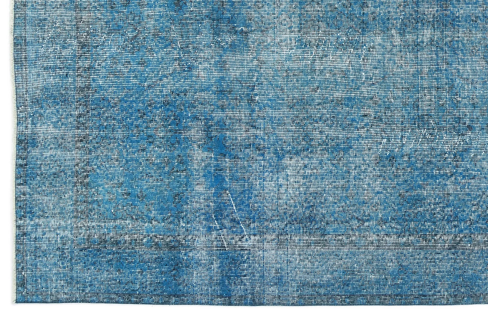 Retro Design Stone Blue Over Dyed Vintage Rug 5'5'' x 9'3'' ft 165 x 283 cm
