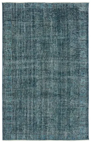 Retro Design Stone Blue Over Dyed Vintage Rug 5'6'' x 8'9'' ft 168 x 266 cm