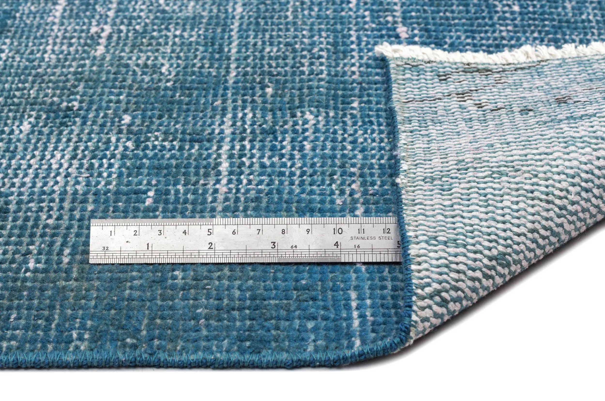 Retro Design Stone Blue Over Dyed Vintage Rug 5'7'' x 8'11'' ft 170 x 272 cm