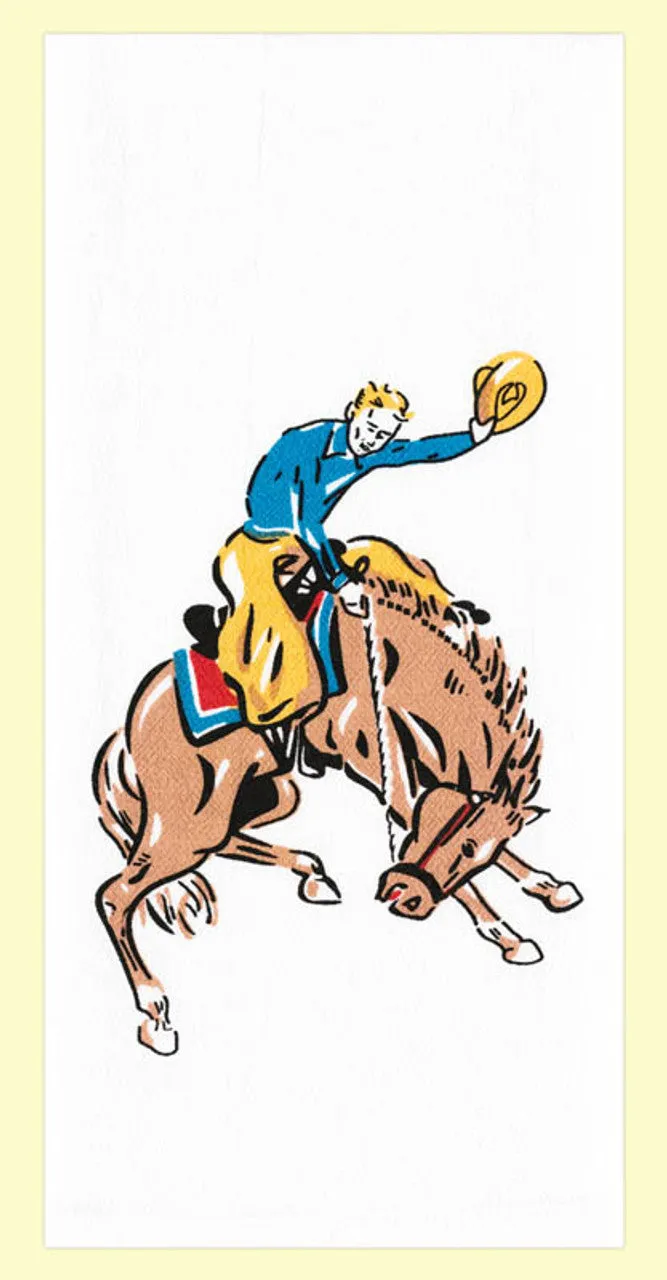 Retro Kitchen Towel - Bucking Bronco