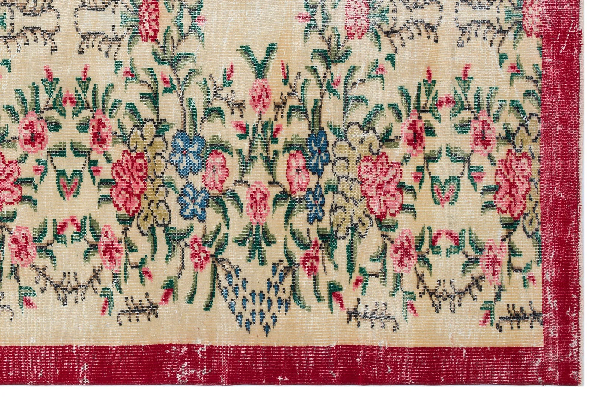 Retro Over Dyed Vintage Rug 5'10'' x 8'10'' ft 177 x 270 cm