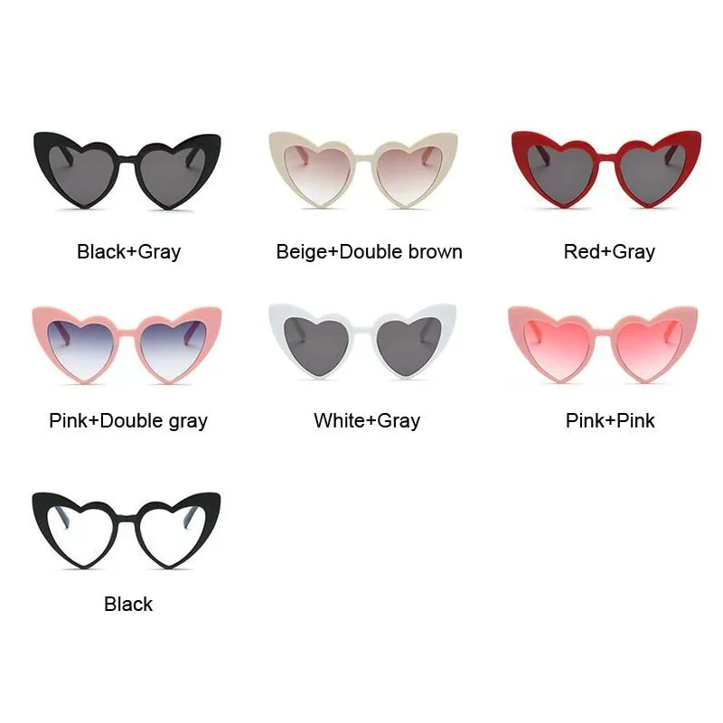 Retro Romance: Vintage Heart Shaped Sunglasses