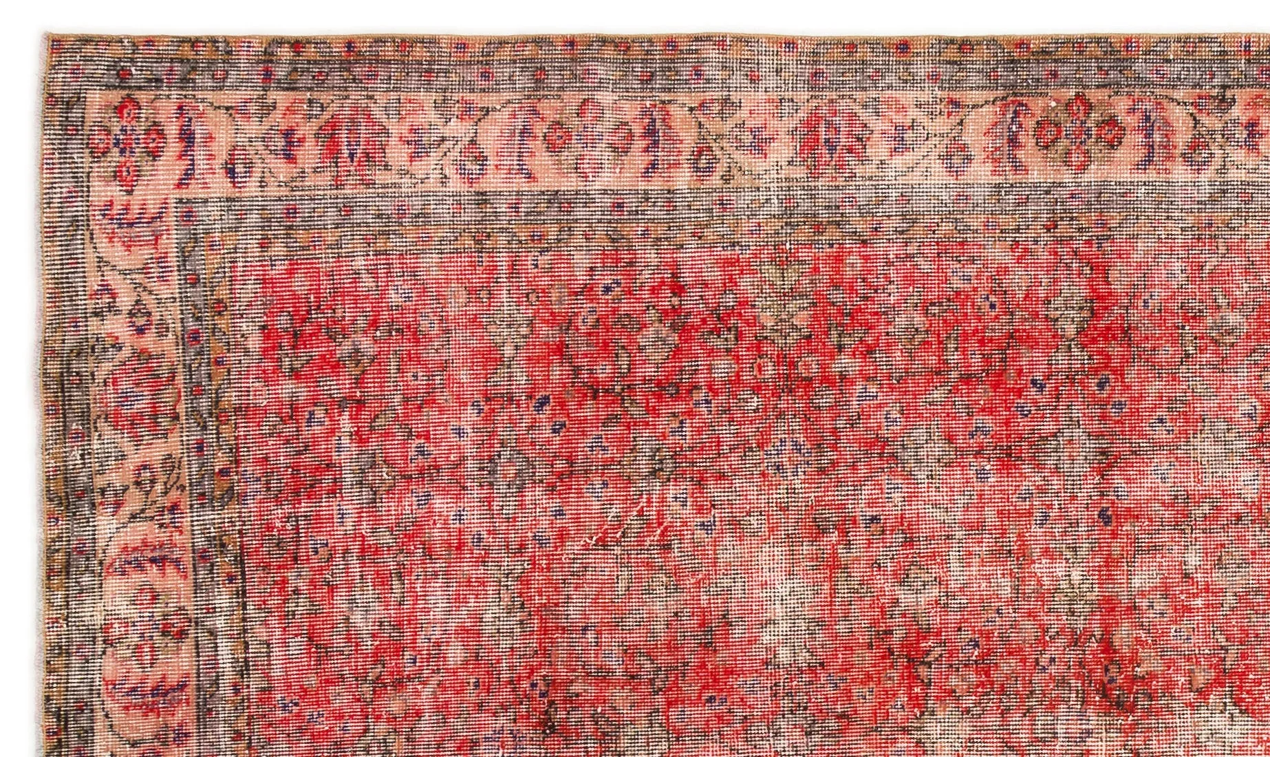 Retro Style Blush Over Dyed Vintage Rug 5'4'' x 8'7'' ft 162 x 262 cm