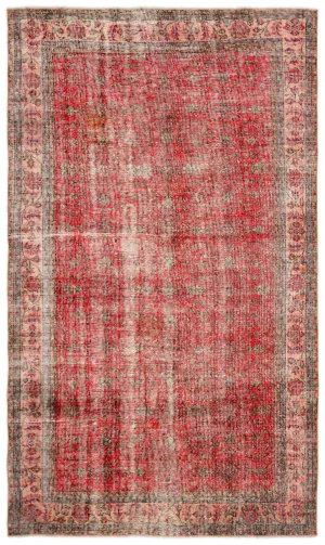 Retro Style Blush Over Dyed Vintage Rug 5'4'' x 8'7'' ft 162 x 262 cm