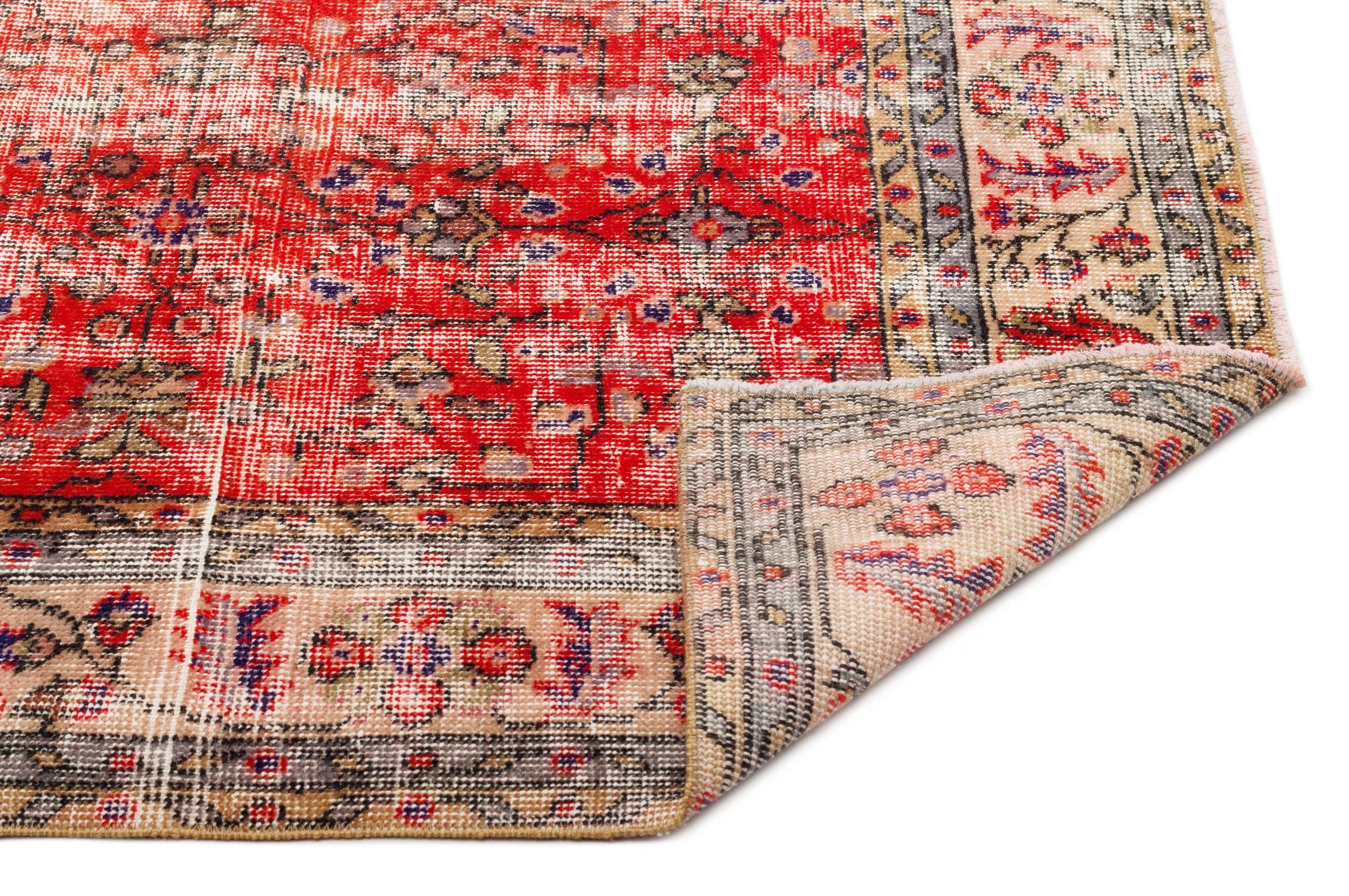 Retro Style Blush Over Dyed Vintage Rug 5'4'' x 8'7'' ft 162 x 262 cm