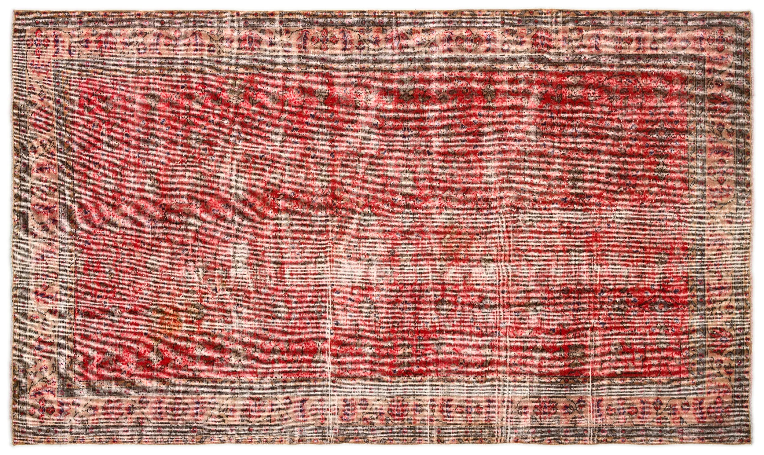 Retro Style Blush Over Dyed Vintage Rug 5'4'' x 8'7'' ft 162 x 262 cm