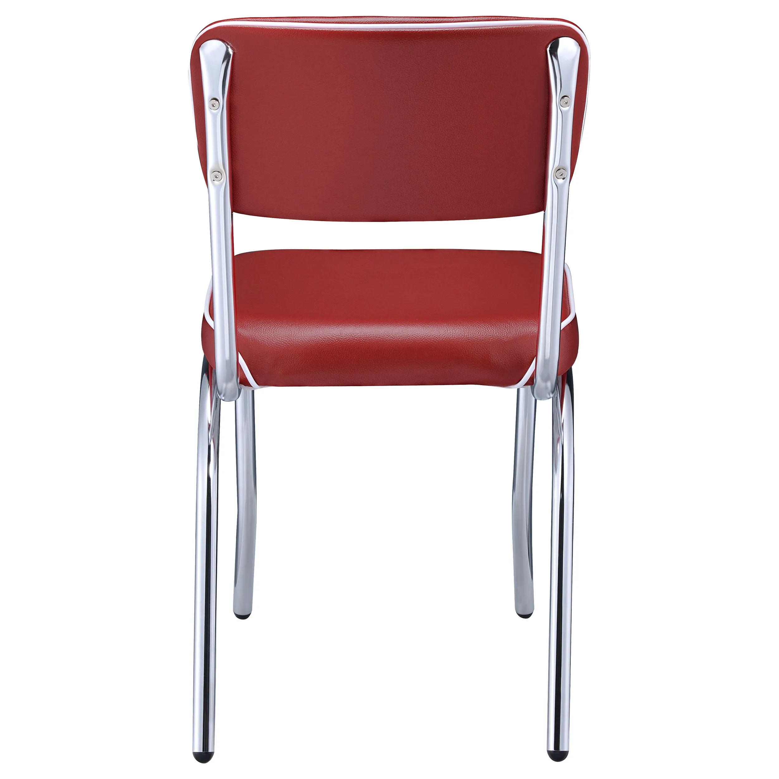 Retro Upholstered Dining Side Chair Red (Set of 2)
