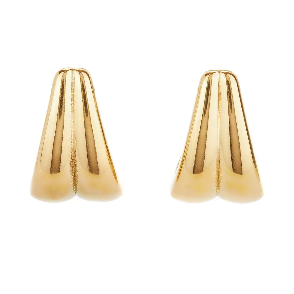 Retro Waterfall Gold Hoops