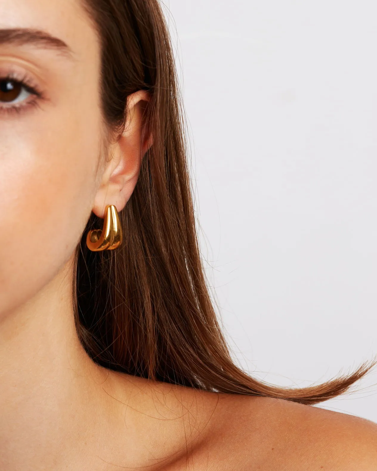 Retro Waterfall Gold Hoops
