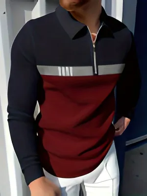 Retro Zip Shirt with James Color Blocking