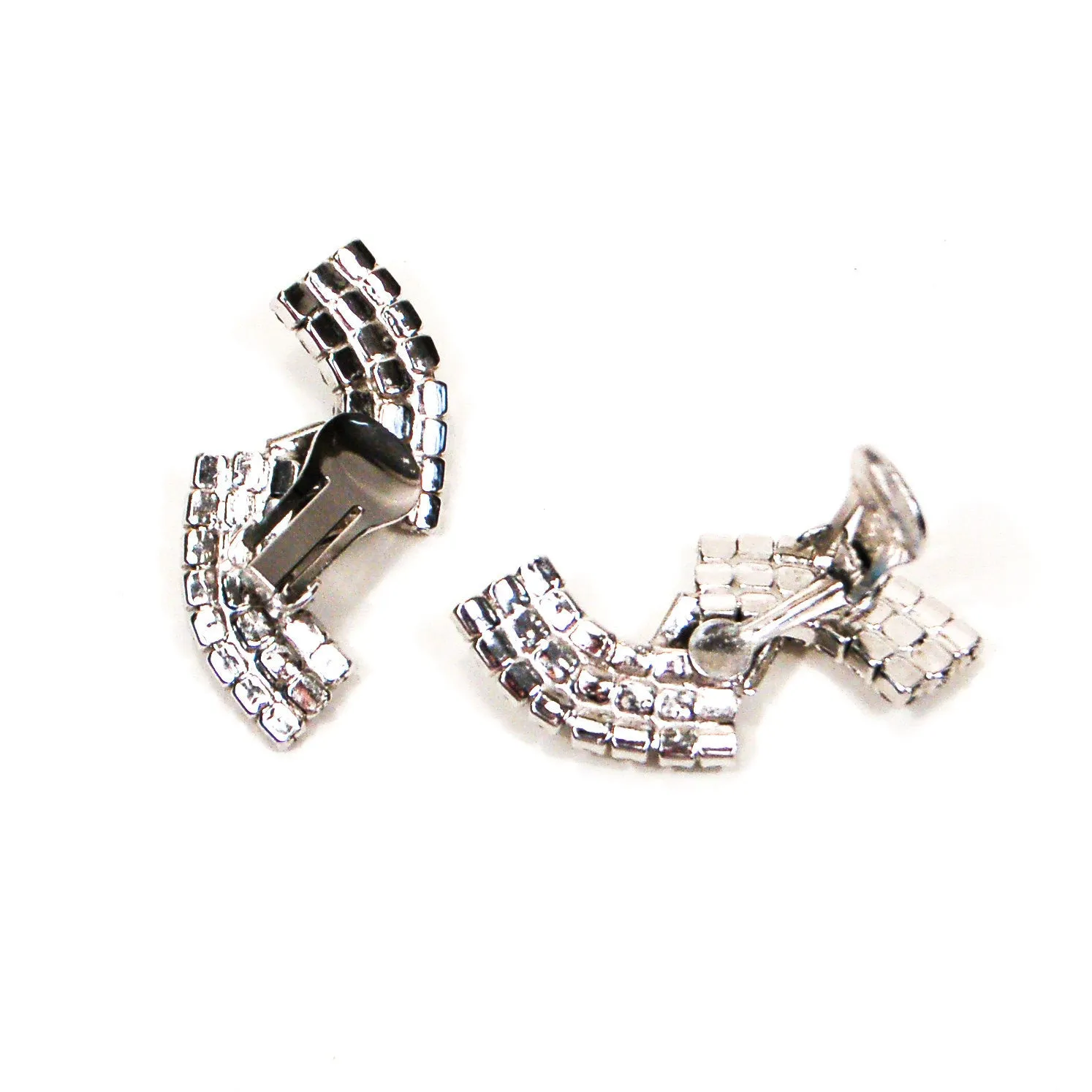 Rhinestone Wave Ear Crawler Earrings