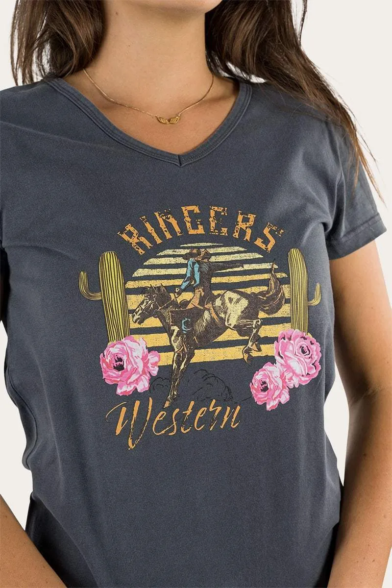 Ringers Western Rodeo Womens Relaxed V Neck Tee