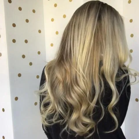 Romantic fashion gold grow up wave wig（Hair root black）