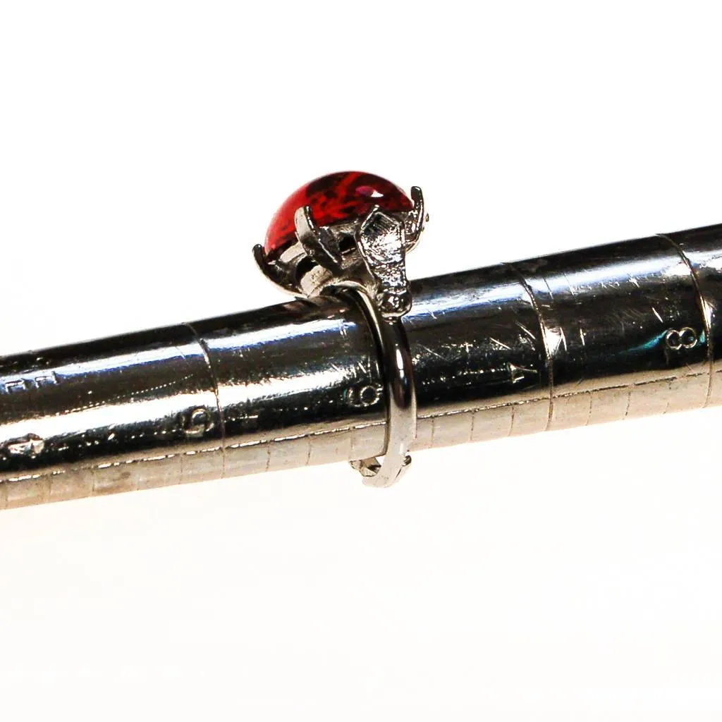 Ruby Red Cabochon Rhinestone Statement Ring