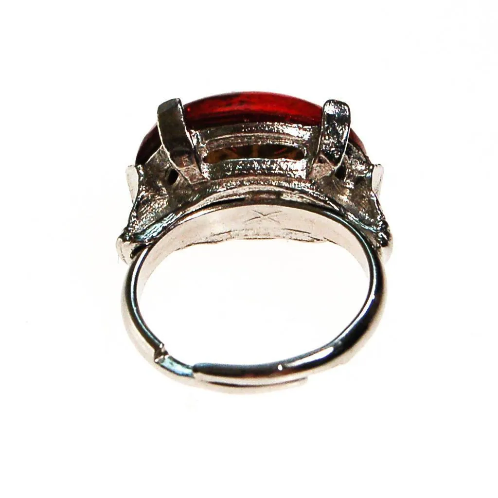 Ruby Red Cabochon Rhinestone Statement Ring