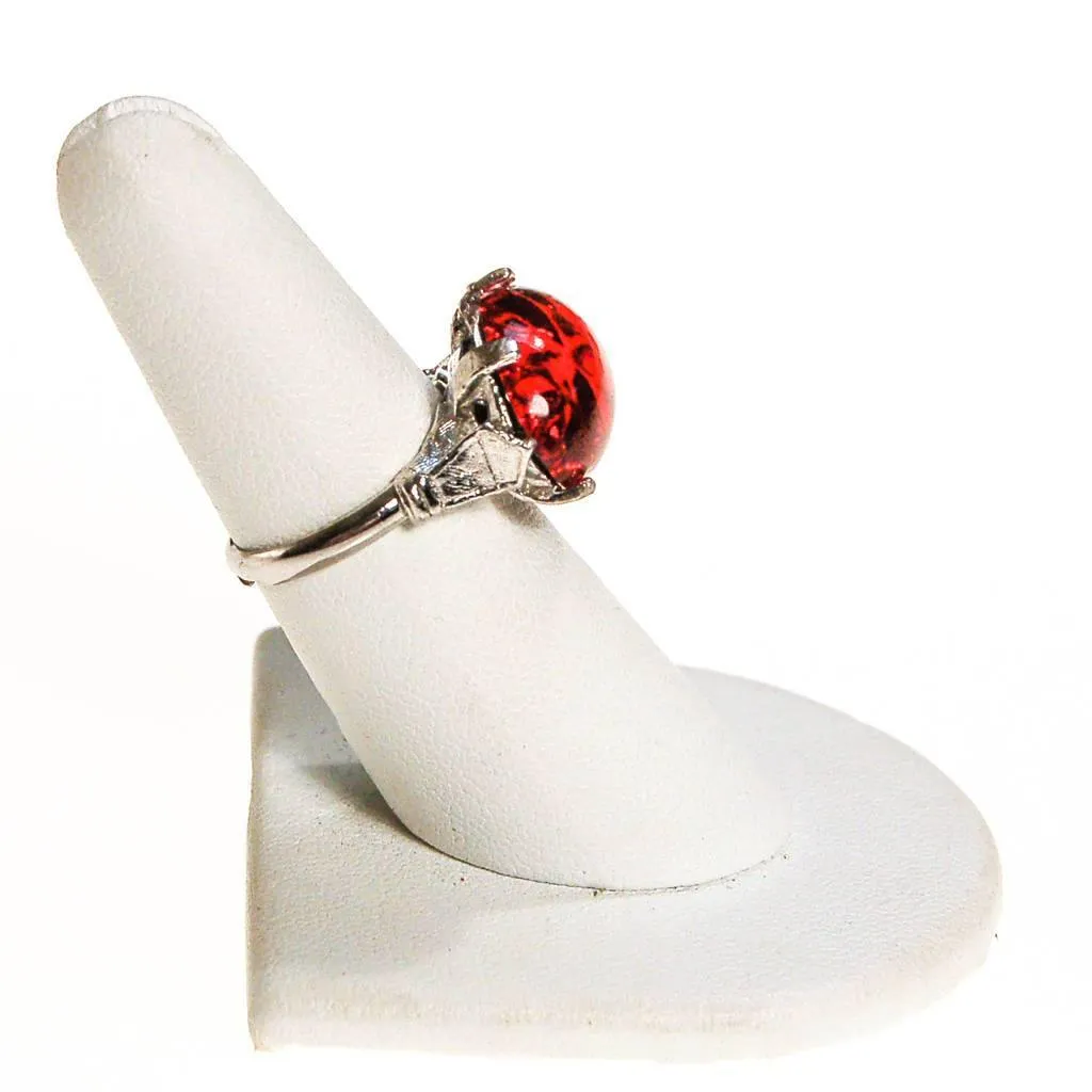 Ruby Red Cabochon Rhinestone Statement Ring