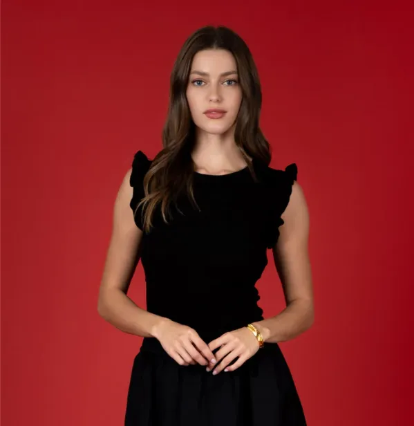 Ruffle Sweater Top