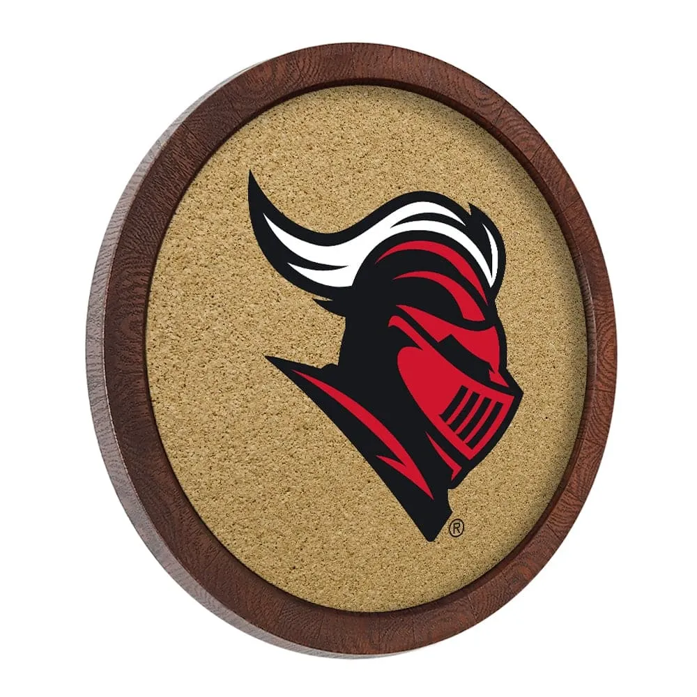 Rutgers Scarlet Knights: Knight - "Faux" Barrel Framed Cork Board