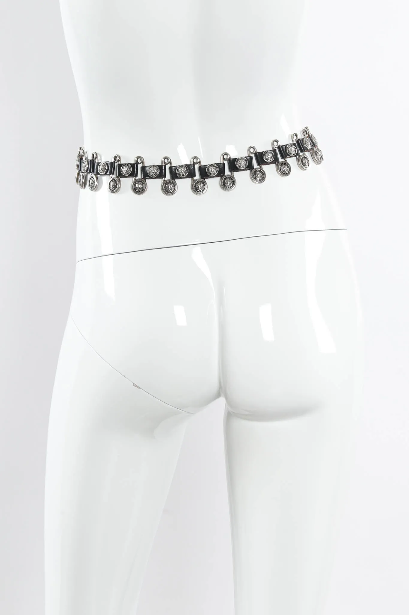 Safety Pin Leather Link Belt