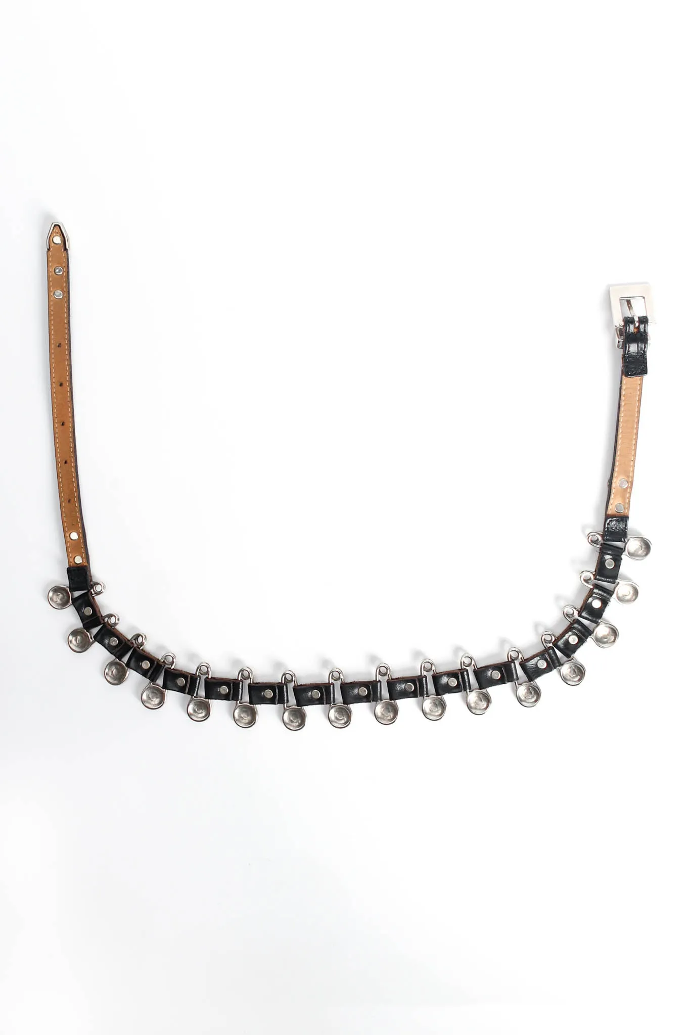 Safety Pin Leather Link Belt