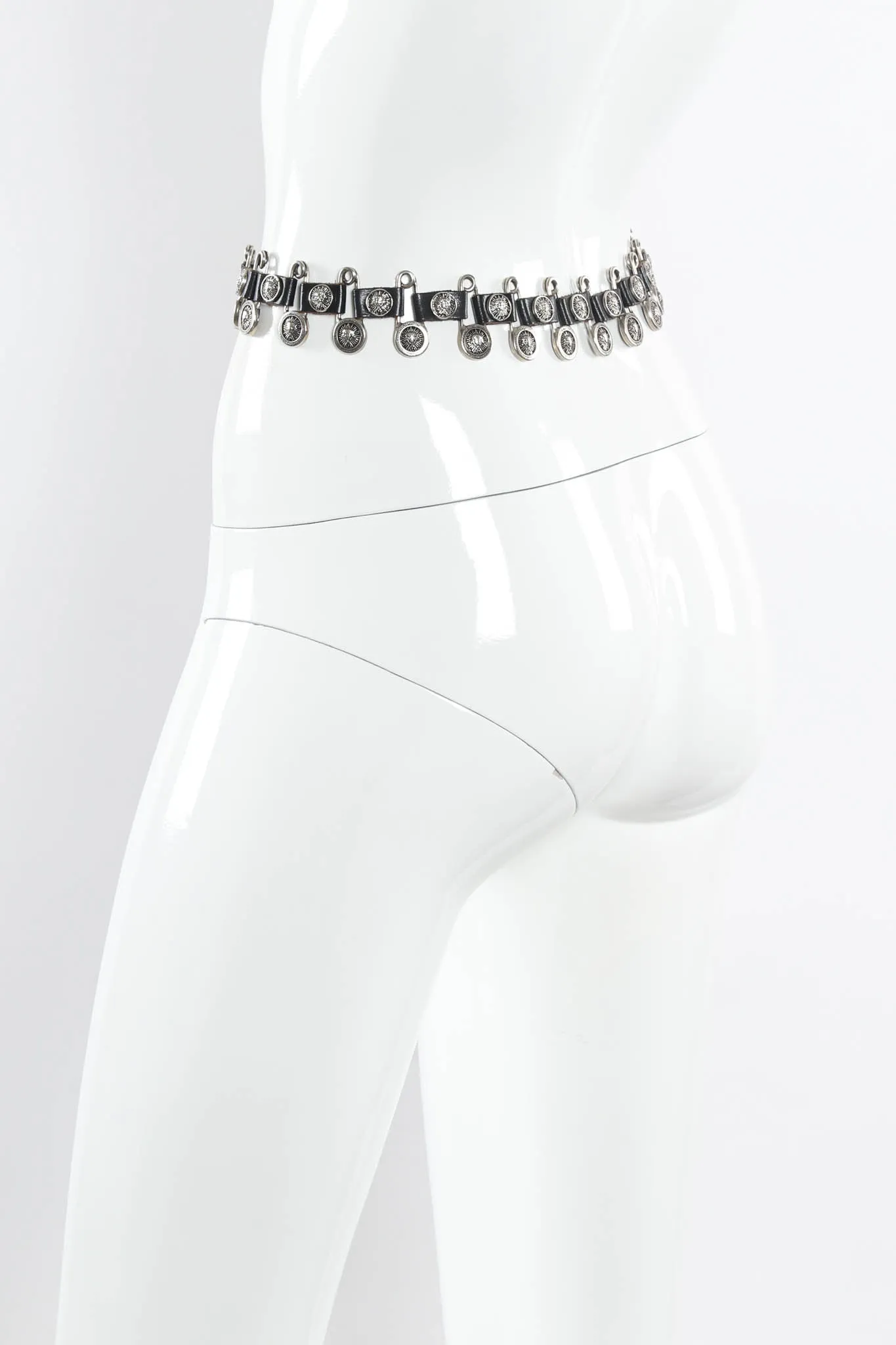 Safety Pin Leather Link Belt