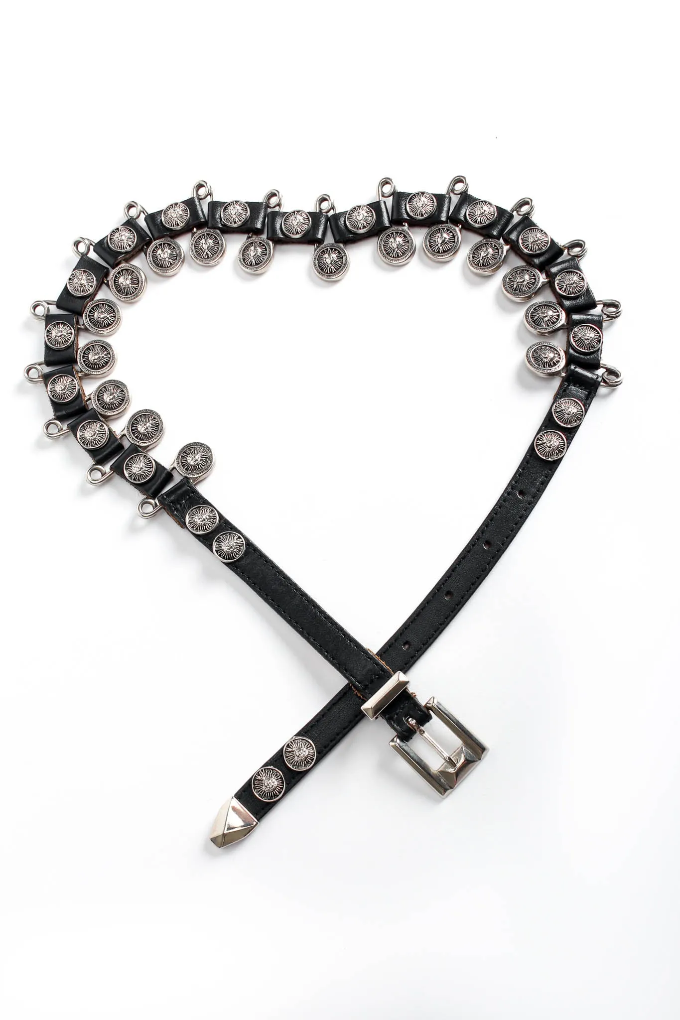 Safety Pin Leather Link Belt