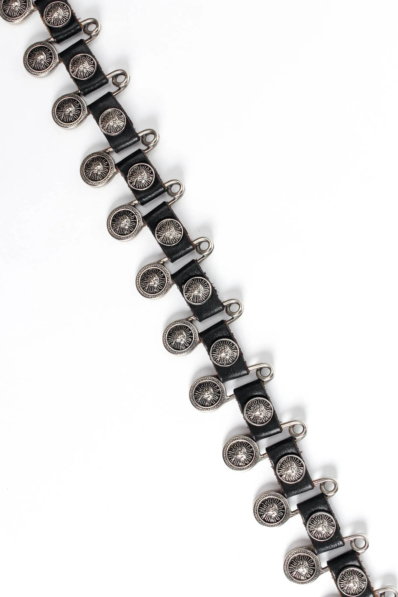 Safety Pin Leather Link Belt